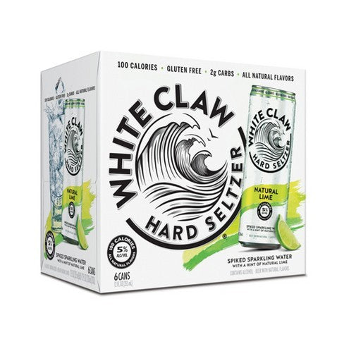 White Claw - Natural Lime Hard Seltzer Can 6pk (6 pack 12oz cans)