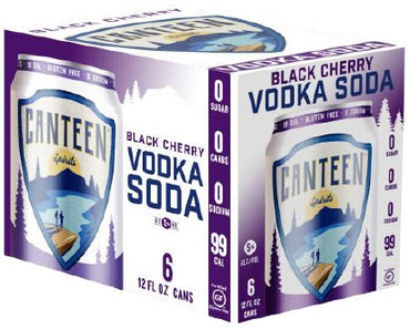 Canteen Spirits - Black Cherry Vodka Soda Can 6pk (6 pack 12oz cans)